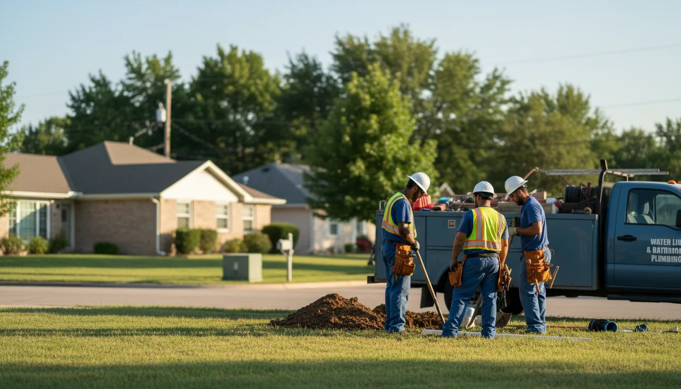 Residential water line and bathroom plumbing service in Woodbridge, CT